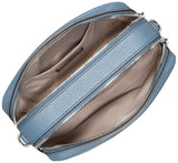 Michael Kors Women's Bryant Medium Double Zip Chain Camera Crossbody Bag, Silver - Tone Hardware/Chambray