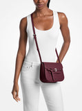Michael Kors Women's Emilia Small Saddle Crossbody Bag, Oxblood/Pebbled Leather, One Size