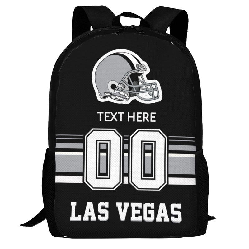 Midkepf Custom Las Vegas Backpack, Personalized Name and Number Backpack High Capacity Custom Football Gift for Men Women Fans