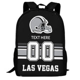 Midkepf Custom Las Vegas Backpack, Personalized Name and Number Backpack High Capacity Custom Football Gift for Men Women Fans