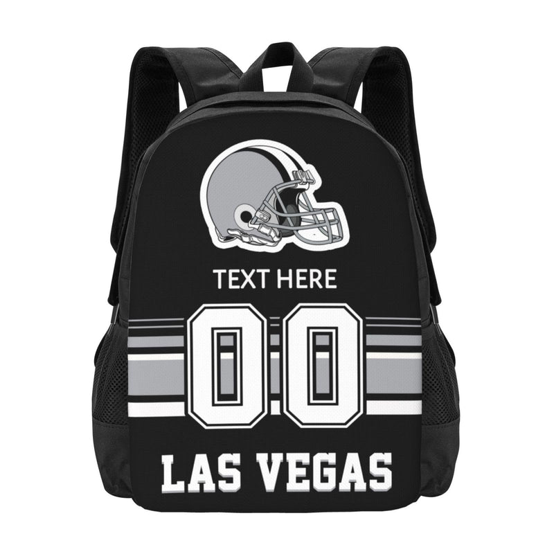 Midkepf Custom Las Vegas Backpack, Personalized Name and Number Backpack High Capacity Custom Football Gift for Men Women Fans