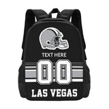 Midkepf Custom Las Vegas Backpack, Personalized Name and Number Backpack High Capacity Custom Football Gift for Men Women Fans