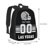 Midkepf Custom Las Vegas Backpack, Personalized Name and Number Backpack High Capacity Custom Football Gift for Men Women Fans