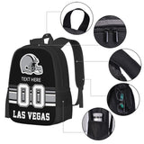 Midkepf Custom Las Vegas Backpack, Personalized Name and Number Backpack High Capacity Custom Football Gift for Men Women Fans