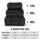MIER 40L Backpack Duffle for Men Heavy Duty Duffel Bag with Backpack Straps for Travel, Gym, Sports, Convertible and Water Resistant, Black