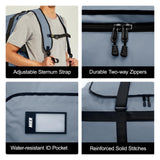 MIER 60L Water Resistant Backpack Duffle Heavy Duty Convertible Duffle Bag with Backpack Straps for Gym, Sports, Travel, Gray