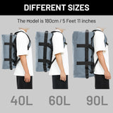 MIER 90L Water Resistant Backpack Duffle Heavy Duty Convertible Duffle Bag with Backpack Straps for Gym, Sports, Travel, Grey