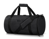 MIER Gym Bag Round Duffle Bag with Shoe Compartment & Wet Pocket, Lightweight Carry on Duffel for Men Women Workout Fitness Travel Sports, 24L, Black