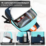 MIER Insulated Backpack Cooler Small Leakproof Lunch Back Pack with Coolers Lightweight Cute Lunch Bag for Women Men to Work, Picnics, Camping, Park Day Trips, 15 L, Blue