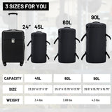MIER Large Duffel Backpack Sports Gym Bag with Shoe Compartment, Heavy Duty and Water Resistant, Black, 60L