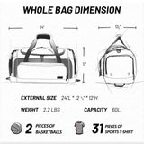 MIER Large Gym Bag for Men Sports Duffle Bag with Shoe Compartment 60L Lightweight Duffel Bags for Workout Fitness Travel, Olive Green