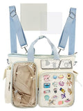 MIEUXLLEY Ita Backpack,DIY Clear Pin Display ita Bag,Anime Kawaii Ita Crossbody Purse,Women Y2K Shoulder Bags (Blue)