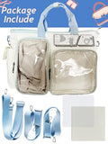 MIEUXLLEY Ita Backpack,DIY Clear Pin Display ita Bag,Anime Kawaii Ita Crossbody Purse,Women Y2K Shoulder Bags (Blue)