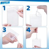 Mifflin - USA Luggage Tags with Transparent Loops (Clear, 10 Pack), Waterproof Travel Bag Identifiers with Straps, Resealable Suitcase Tag Holders