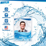 Mifflin - USA Luggage Tags with Transparent Loops (Clear, 10 Pack), Waterproof Travel Bag Identifiers with Straps, Resealable Suitcase Tag Holders