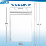 Mifflin - USA Luggage Tags with Transparent Loops (Clear, 10 Pack), Waterproof Travel Bag Identifiers with Straps, Resealable Suitcase Tag Holders
