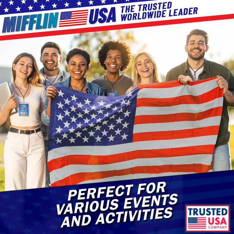 Mifflin - USA Passport & Card Holders (Clear, 4x6 Inches, 100 Pack), Extra Large ID Name Badge Holder, Zipperless Vertical Plastic Card Holders