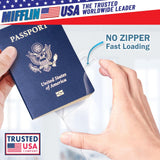 Mifflin - USA Passport & Card Holders (Clear, 4x6 Inches, 100 Pack), Extra Large ID Name Badge Holder, Zipperless Vertical Plastic Card Holders