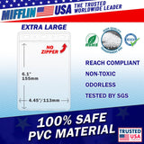 Mifflin - USA Passport & Card Holders (Clear, 4x6 Inches, 100 Pack), Extra Large ID Name Badge Holder, Zipperless Vertical Plastic Card Holders