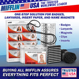 Mifflin - USA Passport & Card Holders (Clear, 4x6 Inches, 100 Pack), Extra Large ID Name Badge Holder, Zipperless Vertical Plastic Card Holders