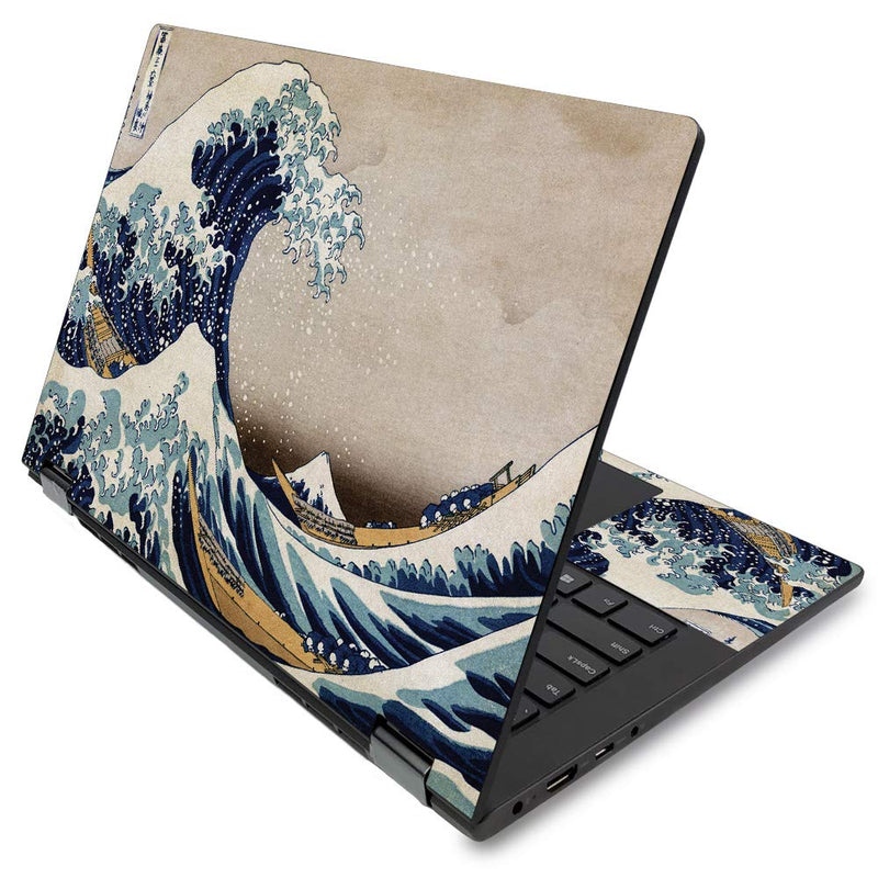 MightySkins Skin for Lenovo Flex 14" (2019 No Fingerprint Scanner) - Great Wave of Kanagawa | Protective, Durable Vinyl Decal Wrap | Easy to Apply, Remove, and Change Styles | Made in The USA