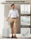 MILADA 20 - Inch Expandable Carry On Luggage, Hard Shell Top - Opening Luggage with Wheels, TSA - Approved Small Travel Bag for Men and Women Carry - On Suitcase, White