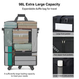 MILADA Expandable Luggage Bags for Travel Foldable Suitcase with Wheels Collapsible Rolling Travel Duffle Bag Lightweight Large Suitcases without Telescoping Handle, Black