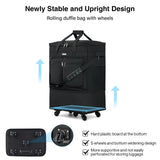 MILADA Expandable Luggage Bags for Travel Foldable Suitcase with Wheels Collapsible Rolling Travel Duffle Bag Lightweight Large Suitcases without Telescoping Handle, Black