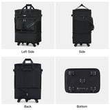 MILADA Expandable Luggage Bags for Travel Foldable Suitcase with Wheels Collapsible Rolling Travel Duffle Bag Lightweight Large Suitcases without Telescoping Handle, Black