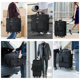MILADA Expandable Luggage Bags for Travel Foldable Suitcase with Wheels Collapsible Rolling Travel Duffle Bag Lightweight Large Suitcases without Telescoping Handle, Black