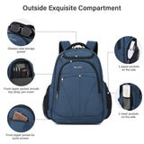 MILADA Travel Backpack For Men Laptop Backpack Women Business Carry On Backpack Airline Approved Fits 16.5 Inch Laptop Bag Work Backpack, Blue