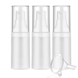 Mild East 3pcs 20ml Sterile Airless Pump Bottle with Funnel Easy to Carry and Fill Matte Lotion Bottles For Travel | Backpacks4Less