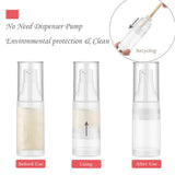 Mild East 3pcs 20ml Sterile Airless Pump Bottle with Funnel Easy to Carry and Fill Matte Lotion Bottles For Travel