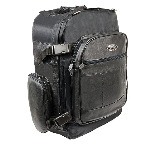 Milwaukee Leather SH540 Medium Black Size Leather and Textile Motorcycle Sissy Bar Back Pack Bag - One Size | Backpacks4Less
