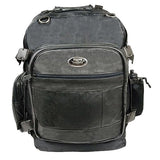 Milwaukee Leather SH540 Medium Black Size Leather and Textile Motorcycle Sissy Bar Back Pack Bag - One Size