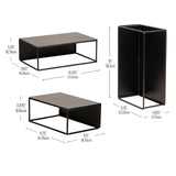 Mind Reader 3 Piece Metal Desktop Riser Set for Monitor, Laptop, and Office Organization, Set of 3, Black