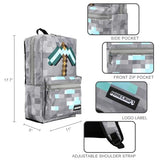 Minecraft Axe Print Gray Backpack
