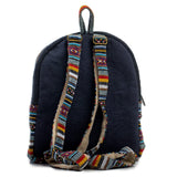 Mini Hemp Backpack Bag - Woven Thread Eco Friendly Unisex Rustic Durable Adjustable Straps Bag by Freakmandu - Blue