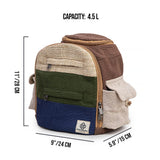 Mini Hemp Backpack Cute Multipocket Functional - Eco Friendly Unisex Rustic Bag Durable by Freakmandu