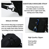 Mini Tactical Backpack, 6L Small Sling Backpacks Shoulder Bag For Running Travel Daypack with Carabiner For Men Women (Black)