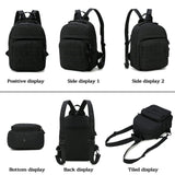 Mini Tactical Backpack, 6L Small Sling Backpacks Shoulder Bag For Running Travel Daypack with Carabiner For Men Women (Black)