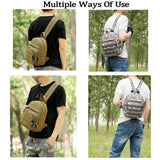Mini Tactical Backpack, 6L Small Sling Backpacks Shoulder Bag For Running Travel Daypack with Carabiner For Men Women (Black)