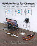 Mini Universal Travel Adapter, 【2026 Ultra - Thin】 PD 25W 4 - Port Power Adapter with 1 AC, 1 USB - A, and 2 USB - C Ports, Smart Temperature Control, Compatible for EU/UK/AU/AS, Ideal for Travel Essentials