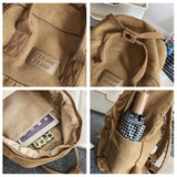MININAI Aesthetic Canvas Backpack for Women Men Preppy Backpack Grunge Hippie Boho Japanese College Laptop Book Bag (White,One Size)