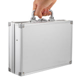 minkissy Aluminum Briefcase Tool Storage Box Lightweight Portable Multi - functional Aluminum Alloy Toolbox with Lock for Travel Work and Cosmetic Organization