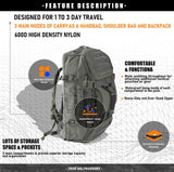 Miramrax Travel Duffle Bag Backpack for Men - Large Tactical Bags Weekender Gym Bag for Overnight Traveling Military Workout Deployment Sports (Green, 25L)