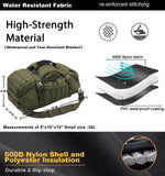 Miramrax Travel Duffle Bag Backpack for Men - Large Tactical Bags Weekender Gym Bag for Overnight Traveling Military Workout Deployment Sports (Green, 25L)