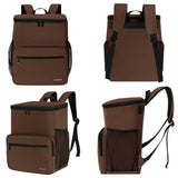 MIRASON Cooler Backpack Insulated Leak Proof Beach Backpack Cooler Bag, Cooling Beer Lunch Backpack Cooler for Men Women Picnic Hiking Camping Travel with 4 Pockets, Brown
