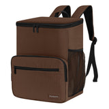 MIRASON Cooler Backpack Insulated Leak Proof Beach Backpack Cooler Bag, Cooling Beer Lunch Backpack Cooler for Men Women Picnic Hiking Camping Travel with 4 Pockets, Brown