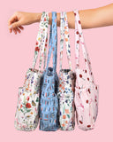 Miss Adola Corduroy Tote Bag for Women - Large Capacity Reusable Shoulder Bags with Zipper Multi - Pocket Design Cute Handbags for Work, School, Travel, and Daily Use, PK Flower